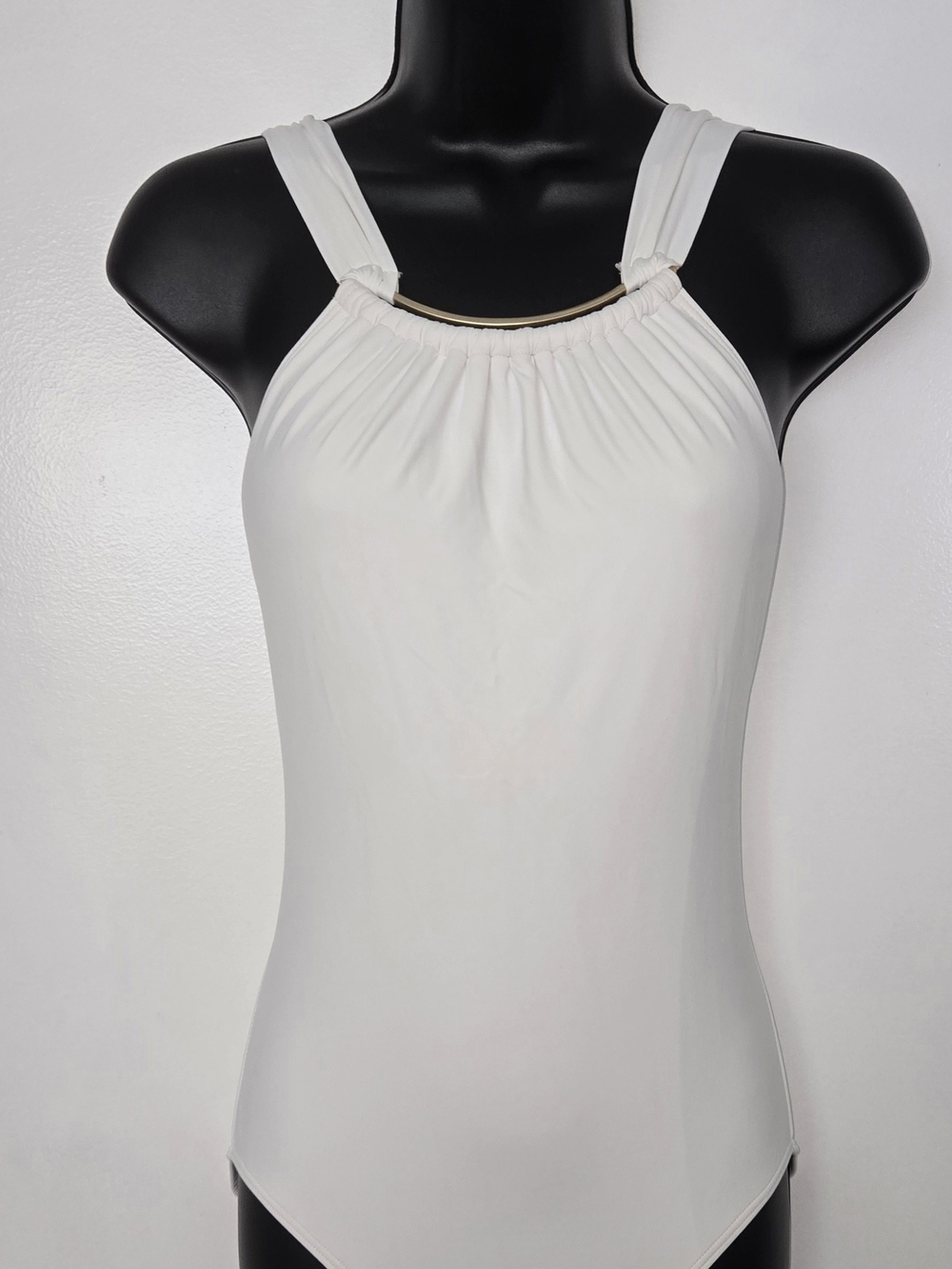 Vince Camuto White Halter-Style One-Piece Swimsuit